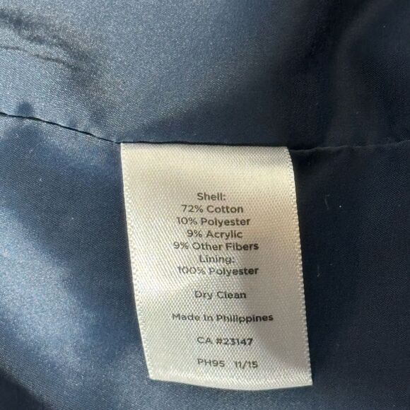 Talbots Tweed Blazer Blue Snap Button S Classic Preppy Office Casual Old Money - Picture 10 of 10